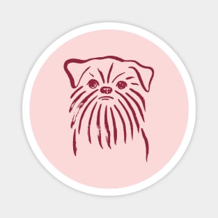 Brussels Griffon (Pink and Burgundy) Magnet